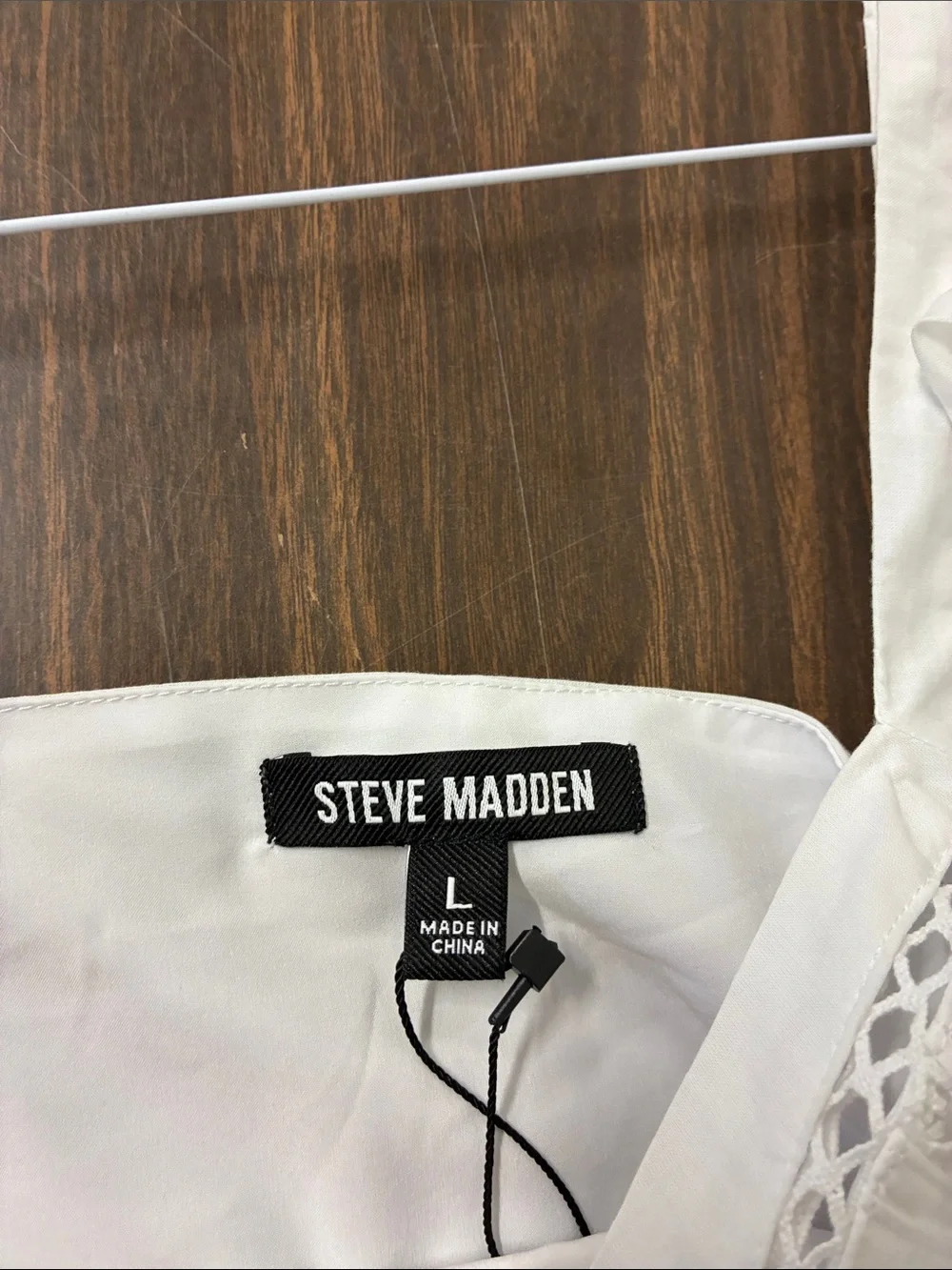 Steve Madden White Eyelet Ruffle Strap Dress